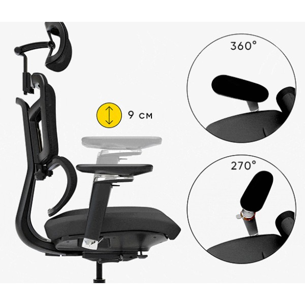 Фото - Кресло офисное Mealux S4 Air Fabric Black (HF-S4 F/B)